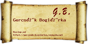 Gercsák Boglárka névjegykártya