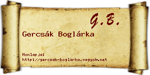 Gercsák Boglárka névjegykártya
